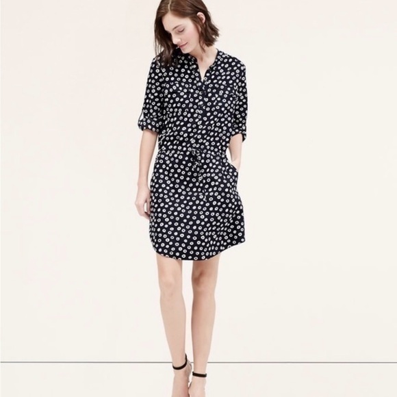 LOFT Dresses & Skirts - Loft shirt dress with abstract polka dot print